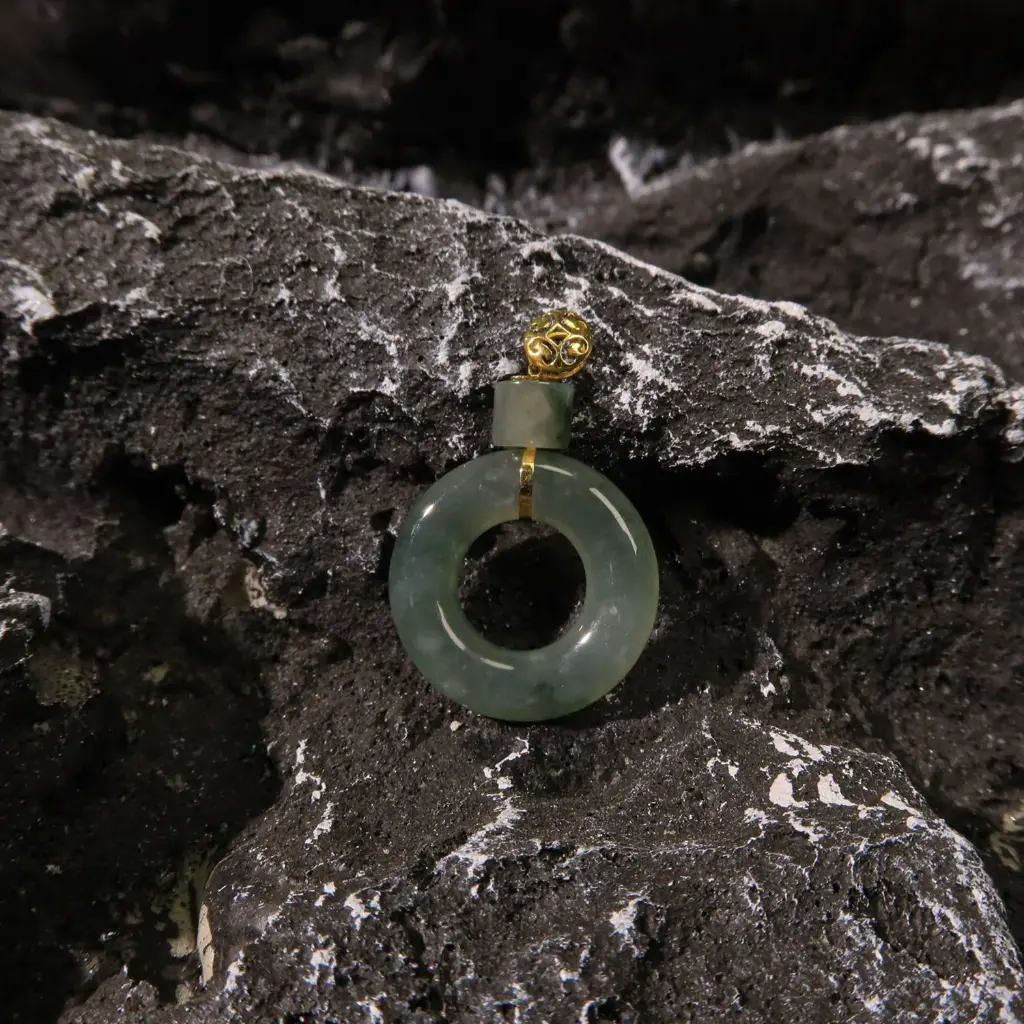 [SP-JBC-02902] 冰湖水綠連頂珠小甜甜圈18K