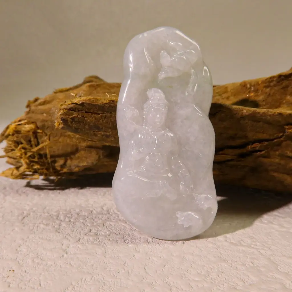 [SA-JBD-01800] 白冰飄一絲綠雪中蓮大勢至菩薩
