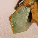 鳳舞九天連皮色翡翠吊飾掛件 (送龍門架)