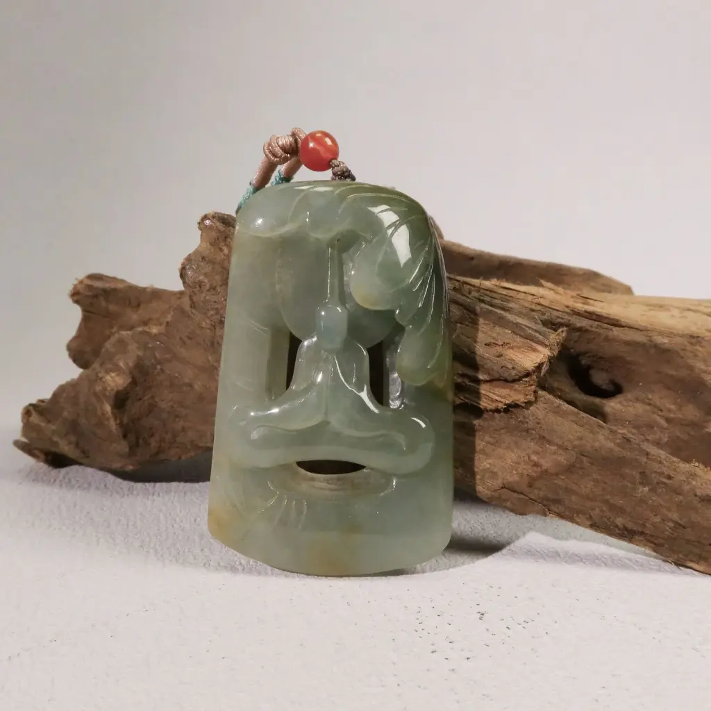 [SA-JDH-03360] 一片清蓮悟道油青吊墜掛件