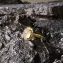 白冰飄黃翡橢圓蛋925戒指