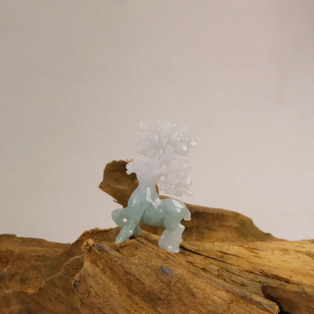 [SA-JDE-03968] 晴藍半山水梅花鹿一路有您小擺件